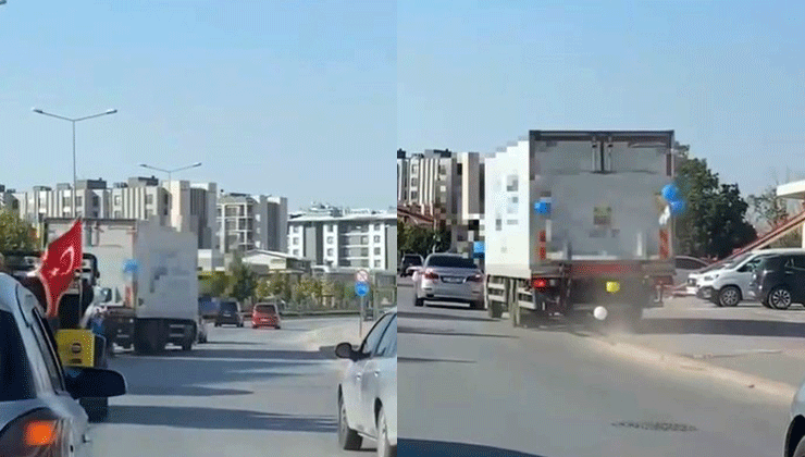 Konya’da kamyon sürücüsünün hareketleri pes dedirtti: O anlar kamerada