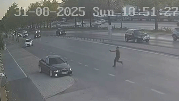 Konya’da trafiği tehlikeye atan maganda lastiğine ateş edilerek durduruldu