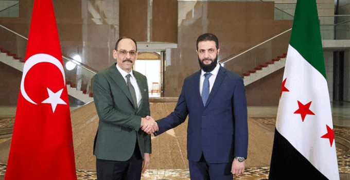 MİT Başkanı Kalın, Şam’da Suriye Cumhurbaşkanı Şara’yla görüşecek