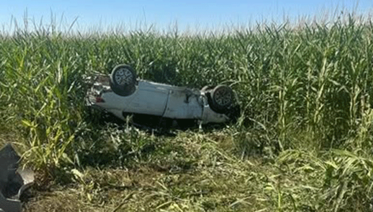Şanlıurfa’da otomobil, tarlaya devrildi; 1 ölü, 1 yaralı