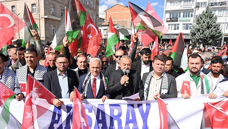 Aksaray’da “Özgür Filistin, Özgür Gazze” mitingi düzenlendi