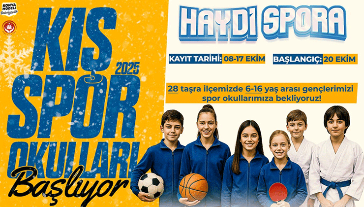 Konya Büyükşehir’in 28 ilçedeki Kış Spor Okulları’nda kayıt heyecanı başladı