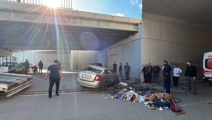 Konya’da otomobil üst geçitten yola düştü: 2 yaralı