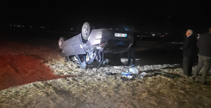 Aksaray’da otomobil takla attı: 2 yaralı