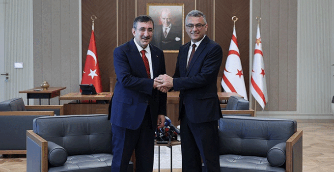 Cumhurbaşkanı Yardımcısı Yılmaz, KKTC Cumhurbaşkanı Erhürman ile bir araya geldi
