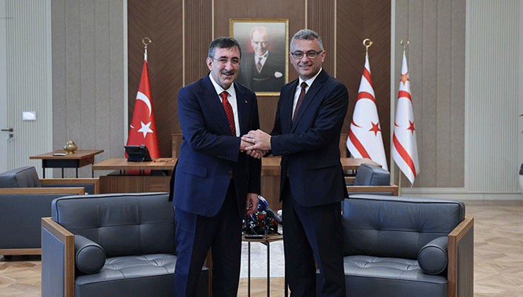 Cumhurbaşkanı Yardımcısı Yılmaz, KKTC Cumhurbaşkanı Erhürman ile bir araya geldi