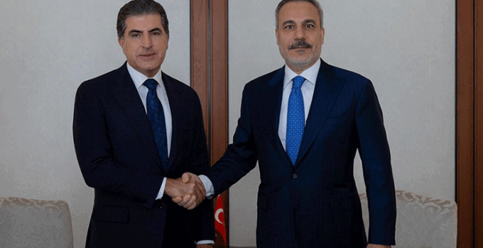 Dışişleri Bakanı Fidan, IKBY Başkanı Barzani ile görüştü