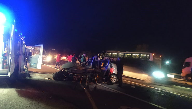Konya’da yolcu otobüsü ile otomobil çarpıştı: 2 yaralı