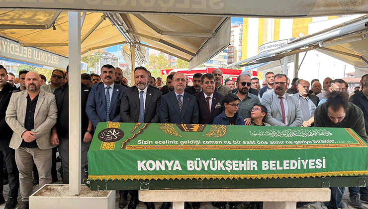 Konya’nın sevilen muhtarı son yolculuğuna uğurlandı
