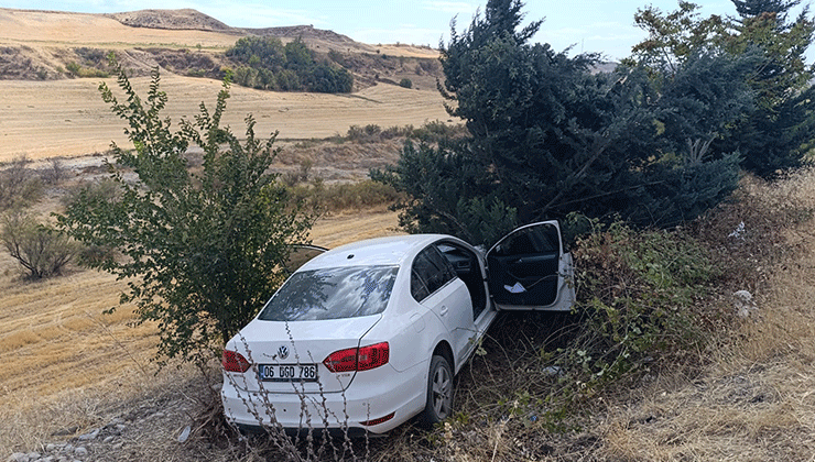 Otomobil şarampole yuvarlandı: 2 yaralı