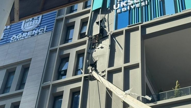 Şişli’de inşaat alanındaki vinç öğrenci yurduna devrildi