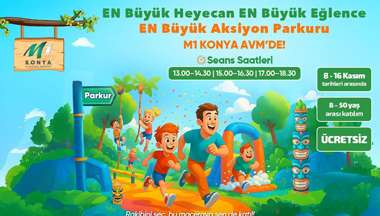 Aksiyon Parkuru heyecanı M1 Konya AVM’de devam ediyor