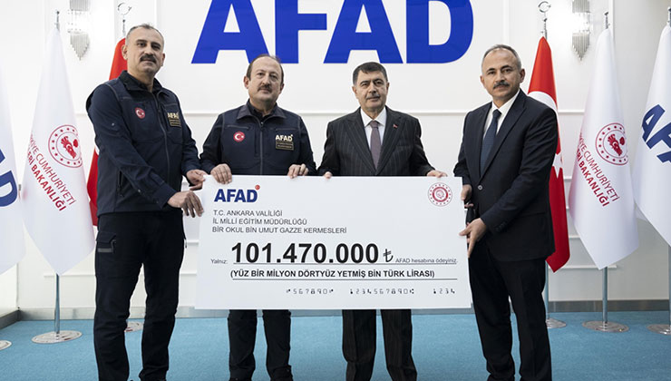 Ankara’daki okullarda Gazze için düzenlenen kermesten elde edilen gelir AFAD’a bağışlandı