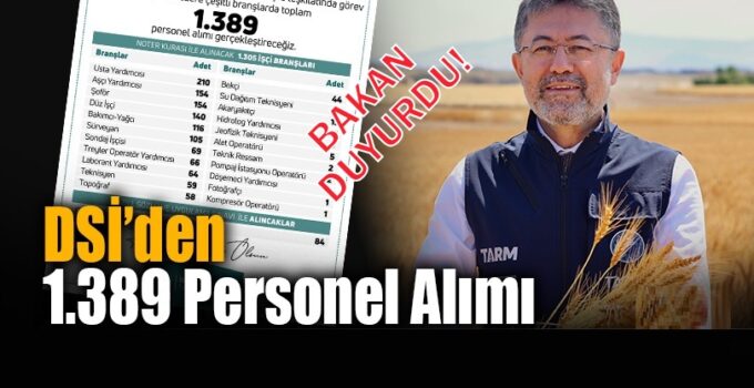 DSİ 1389 personel alımı yapacak