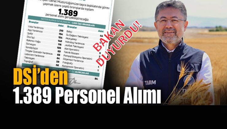 DSİ 1389 personel alımı yapacak