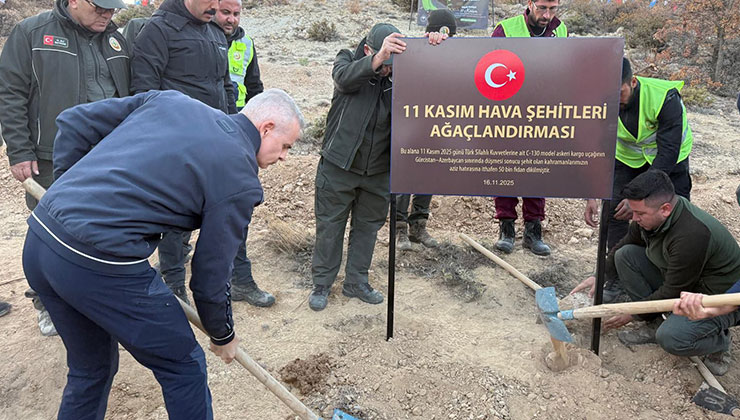 Karaman’da şehitler için fidan dikildi