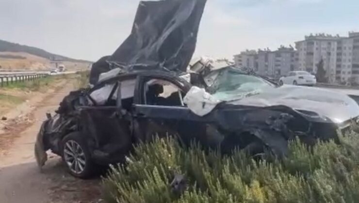 Kontrolden çıkan otomobil taklalar atarak refüje uçtu: 1 ölü, 4 yaralı