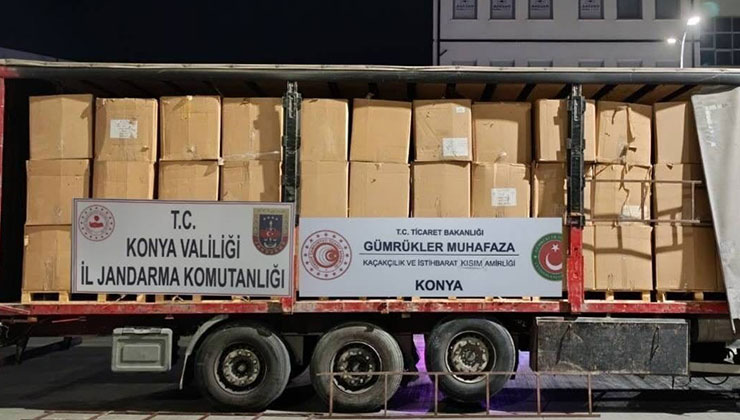 Konya’da 12 bin kilogram kaçak tütün ele geçirildi
