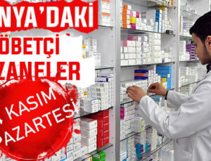 Konya’da bugün hangi eczaneler nöbetçi? 24 Kasım Pazartesi günü