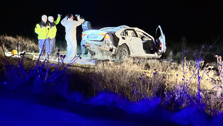Konya’da şarampole devrilen otomobilin sürücüsü hayatını kaybetti