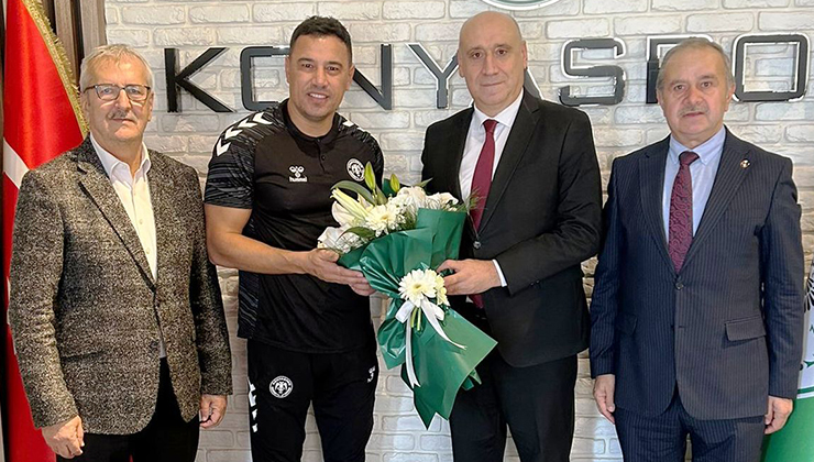Konyaspor teknik patronu Atan’a hayırlı olsun ziyareti