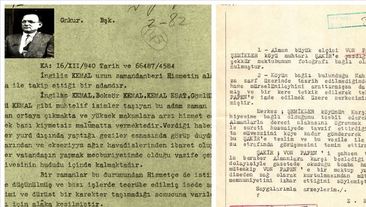 MİT, hakkında romanlar yazılıp filmler çekilen “İngiliz Kemal”e ilişkin belge paylaştı
