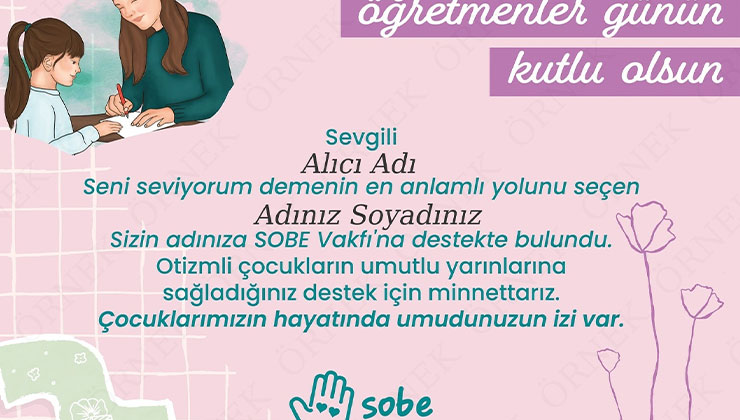 SOBE’den Öğretmenler Günü’ne özel hediye sertifikası