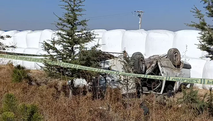 Konya’da takla atan otomobilin sürücüsü öldü, arkadaşı ağır yaralandı