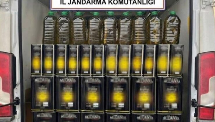Jandarma 655 litre sahte zeytinyağı ele geçirdi