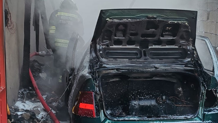 Konya’da garajda çıkan yangın söndürüldü