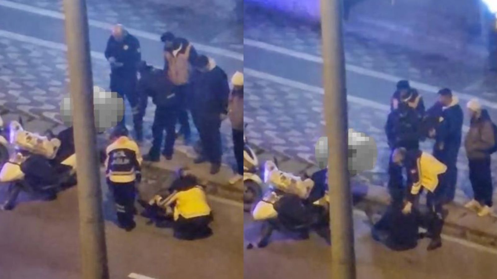 Seyir halindeyken motosikletten düşen kurye yaralandı