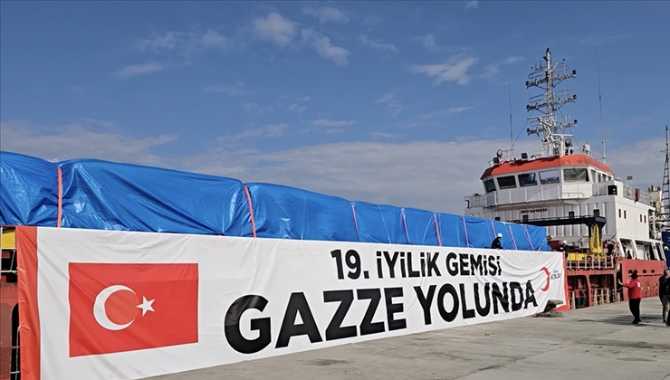 Türk Kızılayın Gazze için hazırladığı 19. “İyilik Gemisi” Mısır’ın Ariş Limanı’na ulaştı