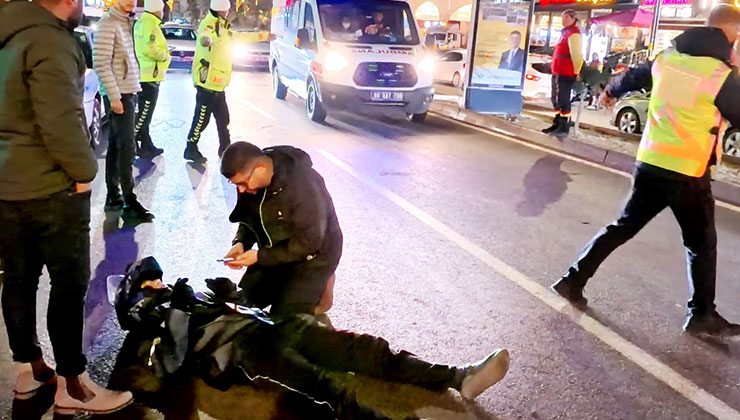 Aksaray’da otomobilin çarptığı motosiklet sürücüsü yaralandı