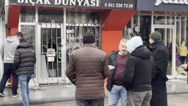 Bıçakçı dükkanının camı kırılıp binlerce liralık bıçak çalındı