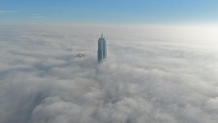 Konya sis denizinde kayboldu