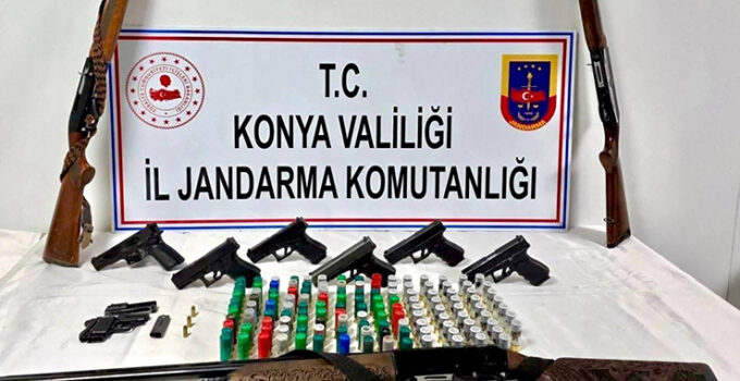 Konya’da jandarmadan silah operasyonu: 2 tutuklama