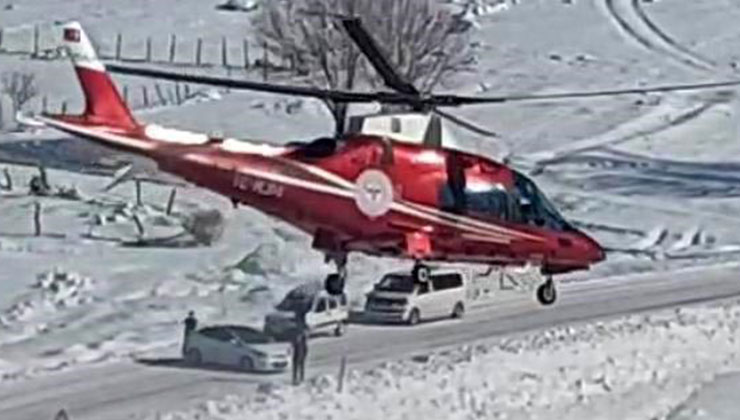 Konya’da kalp krizi geçiren vatandaş helikopterle hastaneye kaldırıldı