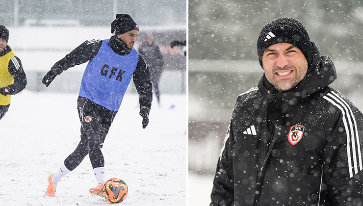 Kar yağışı altında Konyaspor’a hazırlanıyorlar!