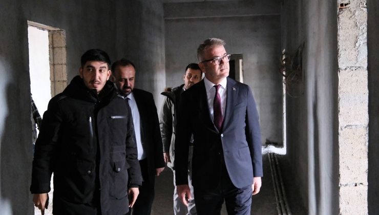 Başkan Ustaoğlu, 150 kapasiteli yatılı Kur’an Kursu inşaatını inceledi