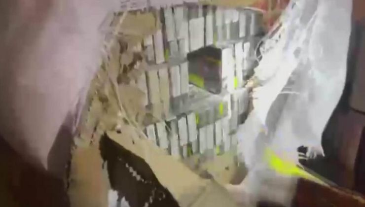 Çuvaldan 14 bin paket kaçak sigara çıktı