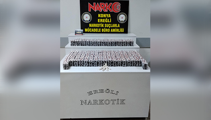 Konya polisinden zehir sevkiyatına darbe: Binlerce hap ele geçirildi