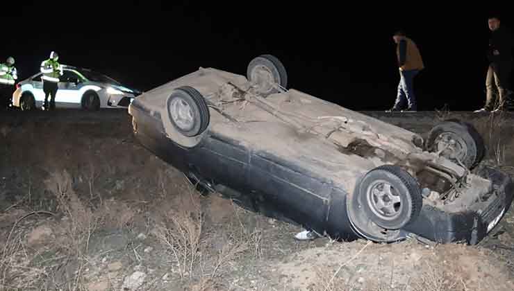 Aksaray’da otomobil şarampole takla attı: 1 yaralı
