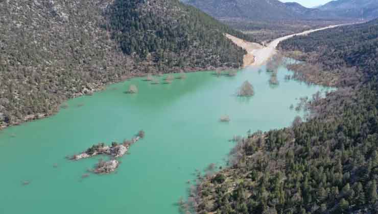Antalya-Konya karayolunda son durum dron ile görüntülendi