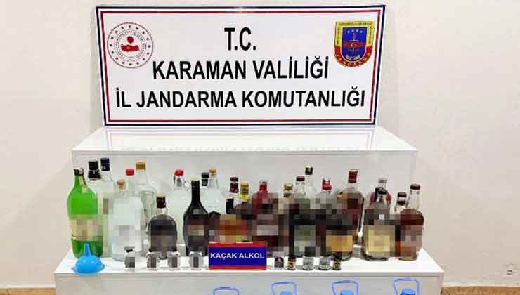 Karaman’da kaçak alkol ele geçirildi