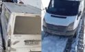 Kars’ta asma köprüde minibüs mahsur kaldı