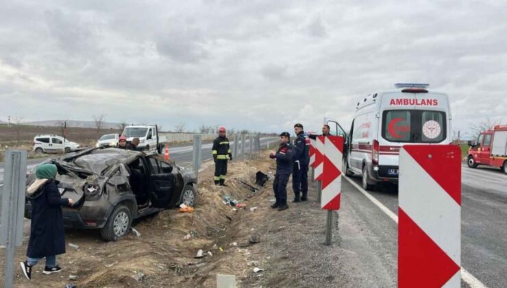 Konya’da otomobil takla attı: 4 yaralı