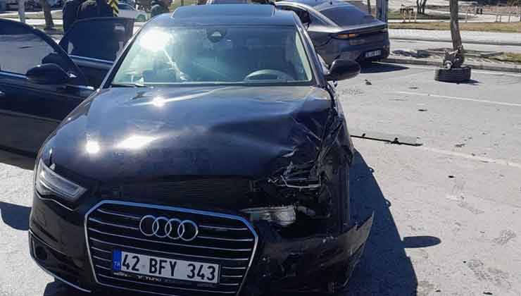 Konya’da otomobiller çarpıştı: 2 yaralı